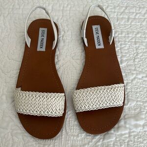 Brand New! Steve Madden white sandals. Size 7.5